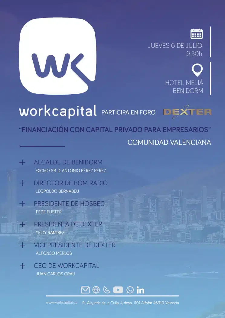 Workcapital impulsando la financiación empresarial en el Foto Dexter en Benidorm